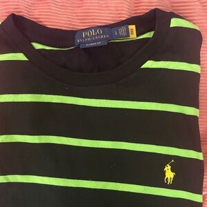 Polo by Ralph Lauren Black and Green Striped Kids Tee